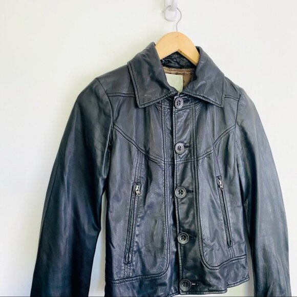 Diesel Cropped Leather Jacket - Picture 2 of 13